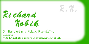 richard nobik business card